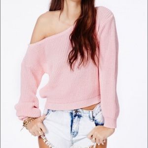 Misguided cropped off the shoulder sweater